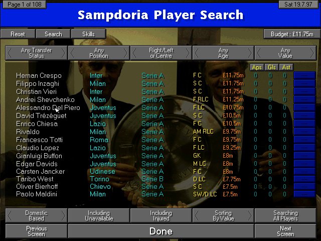Championship Manager 96/97 (DOS) Game Download