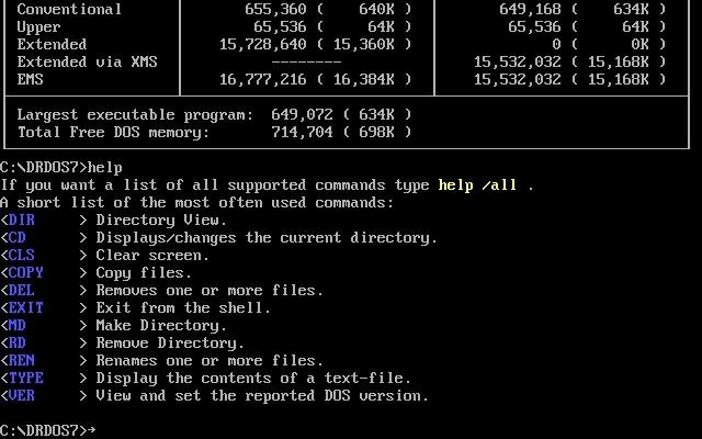 Novell DOS 7 screenshot